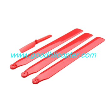 wltoys-v931-AS350-XK-K123 helicopter parts Main blades + Tail blade (red color)